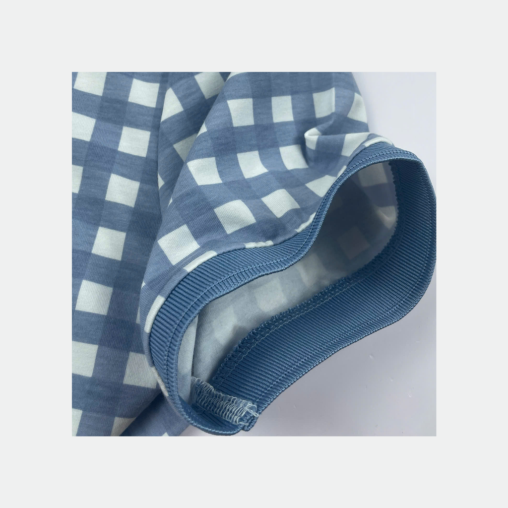 Áo polo nam Papka 1122 họa tiết Gingham màu xanh biển sâu mang hơi hướng cổ điển, sang trọng