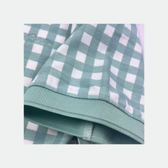 Áo polo nam Papka 1122 họa tiết Gingham màu xanh lá pastel nhẹ, trẻ trung, hiện đại