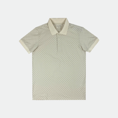 Áo polo nam Papka 1122 họa tiết chấm bi màu kem trung tính, họa tiết nhẹ nhàng, tạo vẻ tinh tế và dễ phối đồ