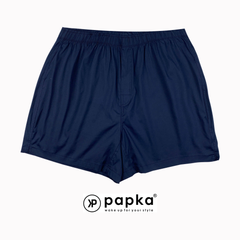 Quần boxer nam mặc nhà Papka 2015 màu xanh đen trơn chất cotton pha spandex