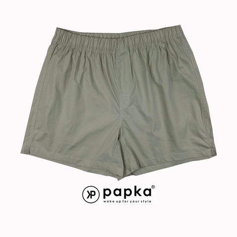Quần boxer nam mặc nhà Papka 2015 màu kem trơn chất cotton pha spandex