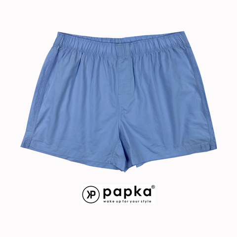 Quần boxer nam mặc nhà Papka 2015 màu xanh biển trơn chất cotton pha spandex