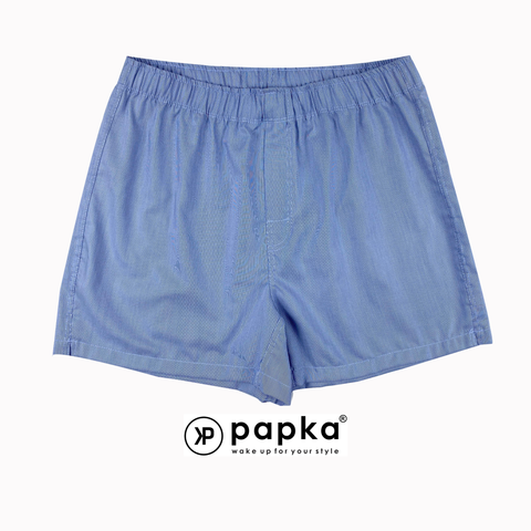 Quần boxer nam mặc nhà Papka 2015 màu xanh biển phối sọc nhuyễn chất cotton pha spandex