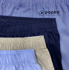 Quần boxer nam mặc nhà Papka 2015 màu kem trơn chất cotton pha spandex