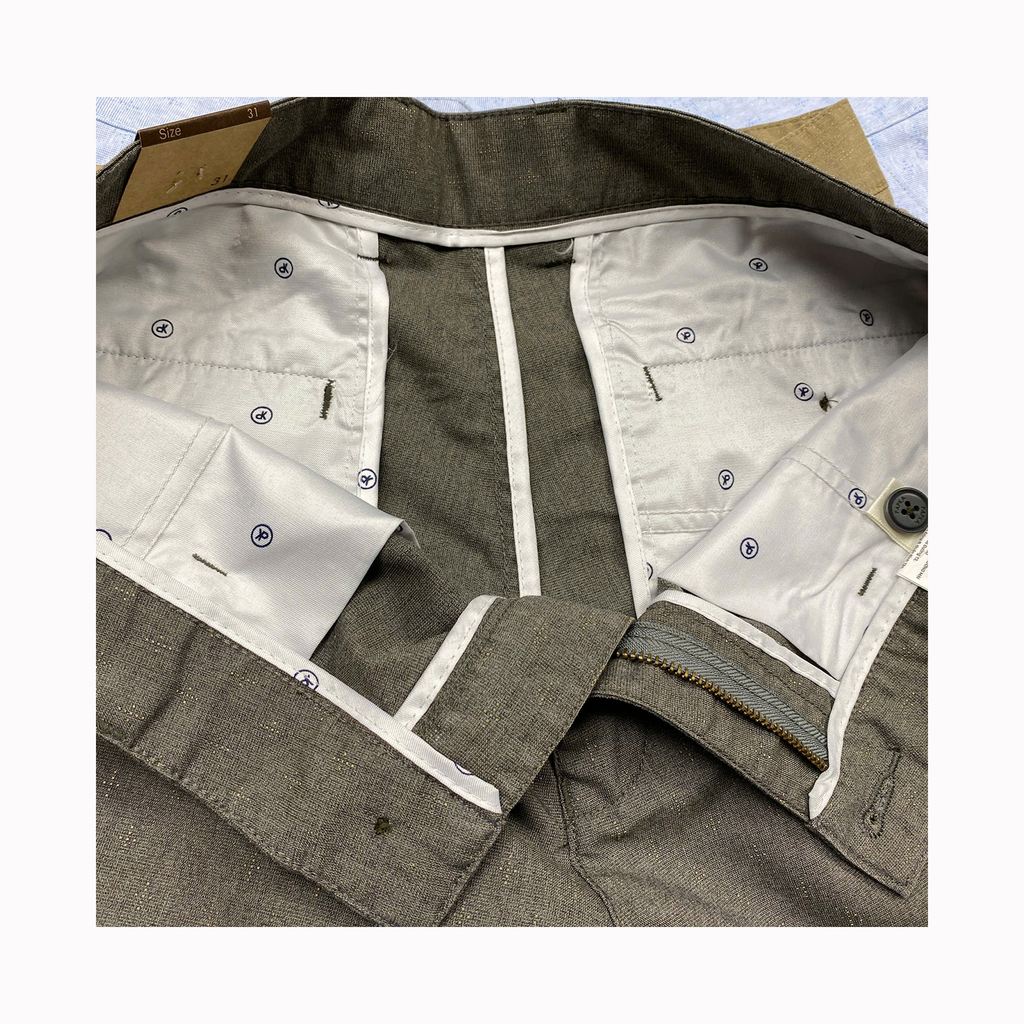 Quần short kaki nam Papka 2026 cao cấp màu xanh biển thêu hoa chìm tạo điểm nhấn hài hòa