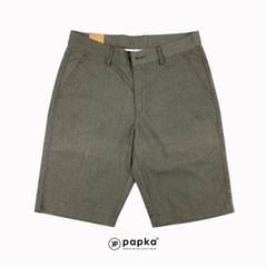 Quần short kaki nam Papka 2026 cao cấp màu rêu thêu hoa chìm tạo điểm nhấn hài hòa