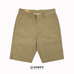 Quần short kaki nam Papka 2026 cao cấp màu nâu thêu hoa chìm tạo điểm nhấn hài hòa