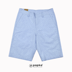 Quần short kaki nam Papka 2026 cao cấp màu xanh biển thêu hoa chìm tạo điểm nhấn hài hòa