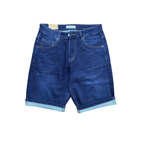 Quần Jeans short nam PAPKA 2031 wax xanh đậm New Logo form Regular thoải mái co dãn tốt