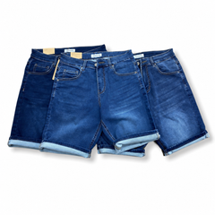 Quần Jeans short nam PAPKA 2031 wax xanh đậm New Logo form Regular thoải mái co dãn tốt