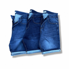 Quần Jeans short nam PAPKA 2031 wax xanh đậm New Logo form Regular thoải mái co dãn tốt