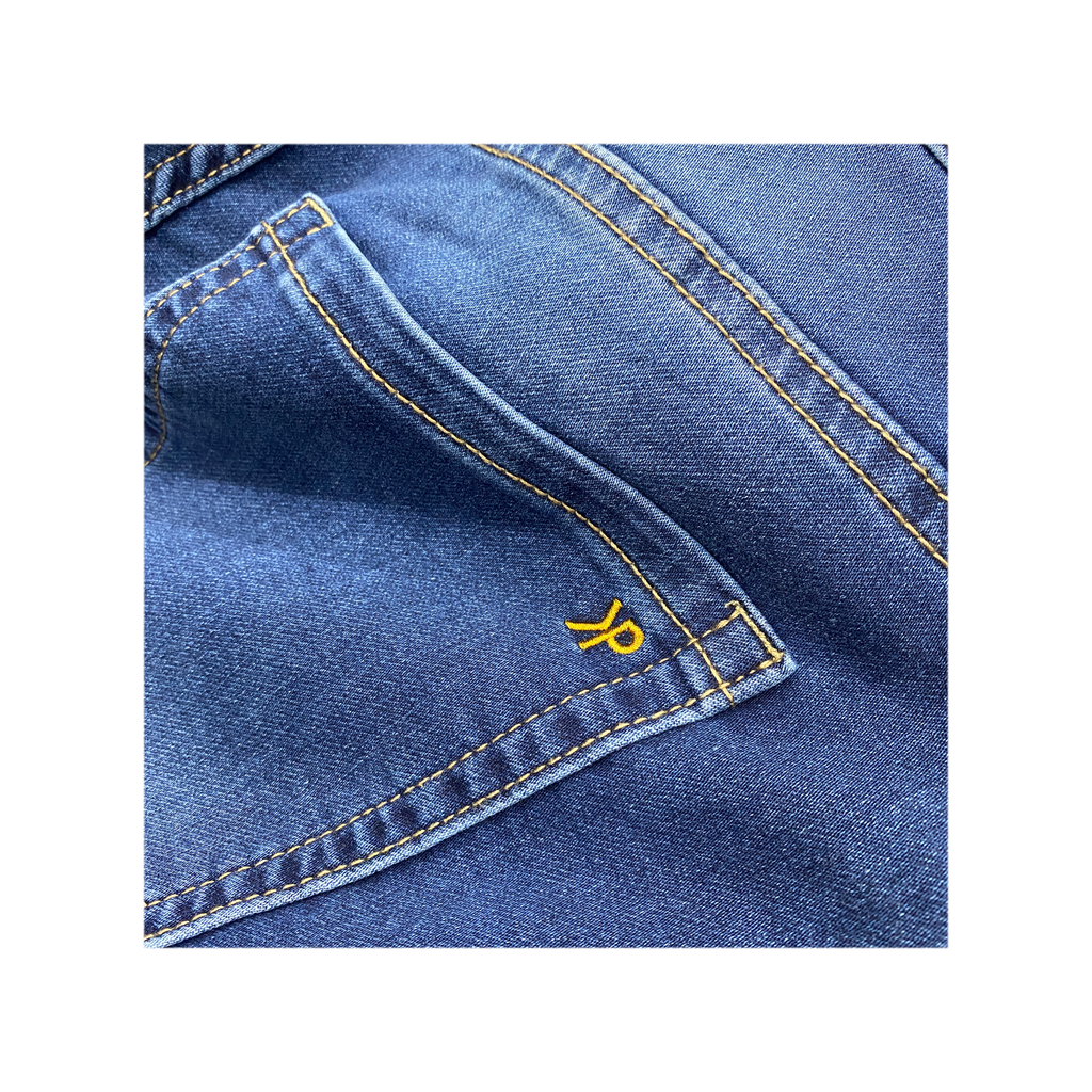 Quần Jeans short nam PAPKA 2031 wax xanh nhạt New Logo form Regular thoải mái co dãn tốt