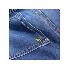 Quần Jeans short nam PAPKA 2031 wax xanh đậm New Logo form Regular thoải mái co dãn tốt