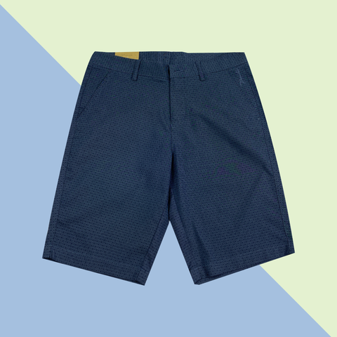 Quần short kaki nam PAPKA 2032 màu xanh than họa tiết nhí