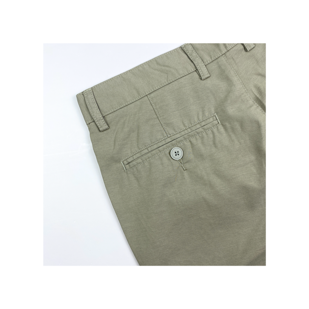 Quần short kaki nam PAPKA 2032 màu kem sọc caro mini form thoải mái trẻ trung