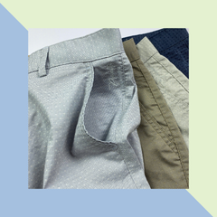 Quần short kaki nam PAPKA 2032 màu xám họa tiết nhí