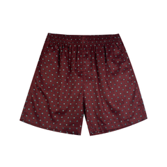 Quần short lưng thun PAPKA 2036 màu đỏ họa tiết Gingham thoáng nhẹ rộng rãi thoải mái