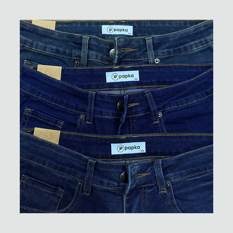 Quần Jeans dài nam Papka 2043 màu xanh rêu form Teen trẻ trung, độ dài quần ngang mắt cá chân tạo sự thoải mái và năng động