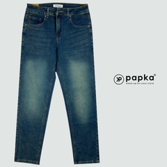 Quần Jeans dài nam Papka 2043 màu xanh rêu form Teen trẻ trung, độ dài quần ngang mắt cá chân tạo sự thoải mái và năng động