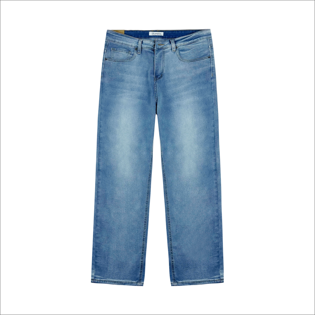 Quần jeans nam Papka 2044 màu xanh nhạt với form Straight rộng hơn, dày hơn và ống quần thẳng hơn tạo sự thoải mái và hơi hướng cổ điển nhưng vẫn hiện đại