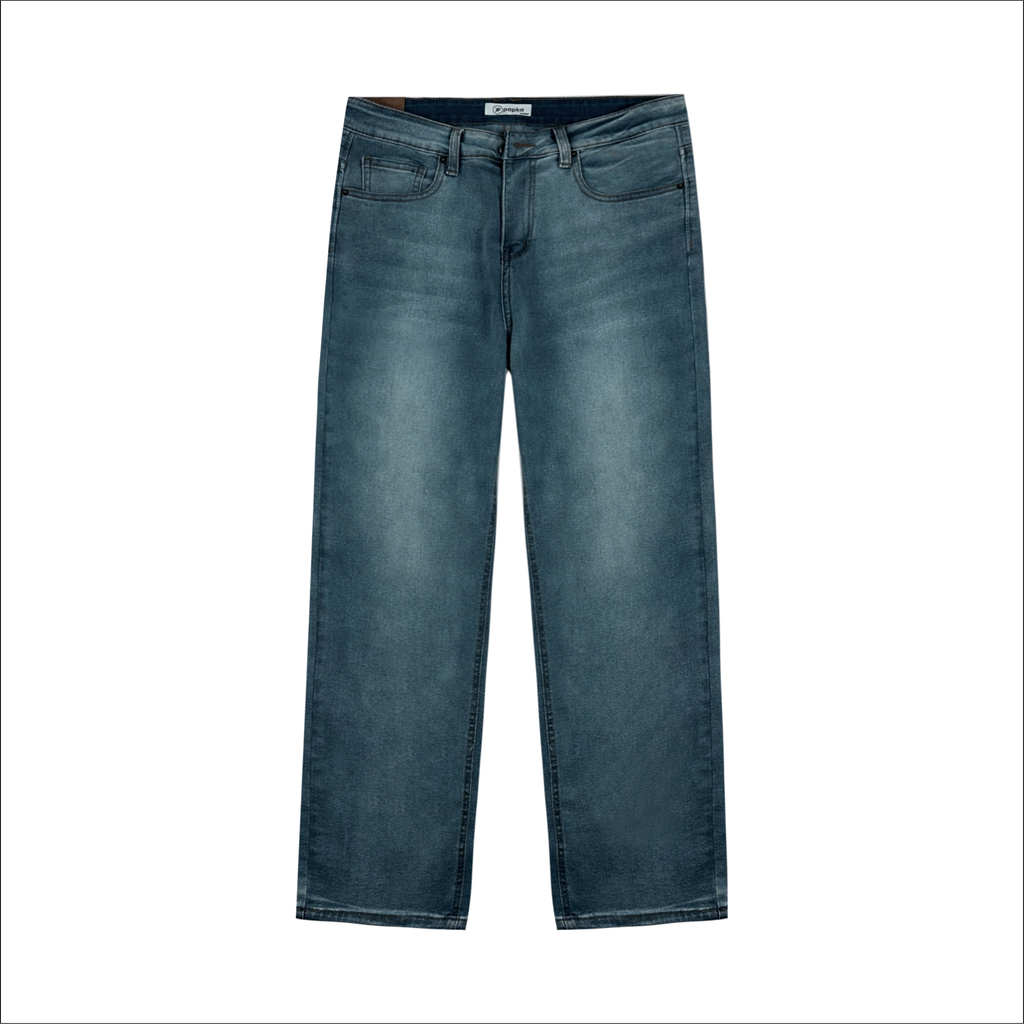 Quần jeans nam Papka 2044 màu xanh đá với form Straight rộng hơn, dày hơn và ống quần thẳng hơn tạo sự thoải mái và hơi hướng cổ điển nhưng vẫn hiện đại