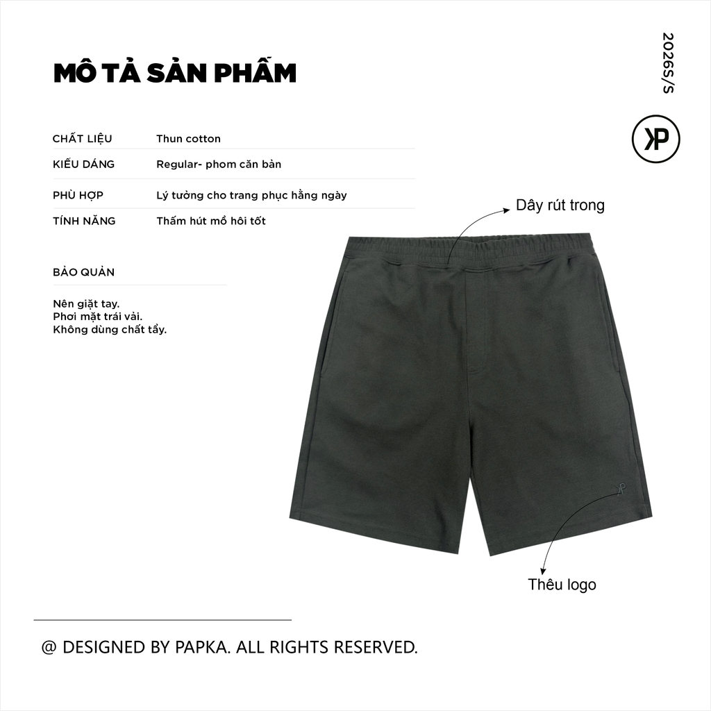 Quần thun thể thao nam PAPKA 2047 màu đen chất Cotton PC lưới thoáng mát