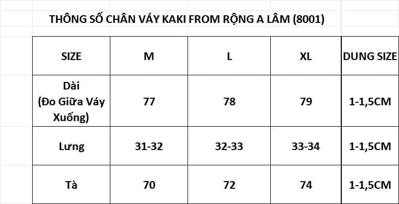 Chân váy Midi nữ PAPKA 8001 màu đen form chữ A lưng thun chất liệu Khaki tôn dáng nữ tính