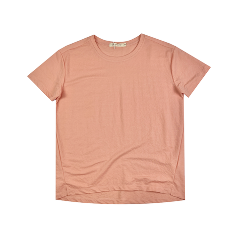 Áo thun nữ Papka 3031 màu cam xẻ tà lệch chất vải Cotton Jersey AIRism mềm nhẹ, thoáng mát