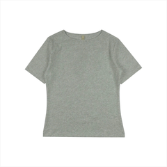Áo thun nữ Papka 3032 màu xám nhẹ nhàng cổ thuyền nữ tính chất thun gân co dãn dễ chịu