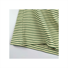 Áo thun nữ PAPKA 3032 màu kem sọc đen chất thun gân cotton co giãn linh hoạt trẻ trung