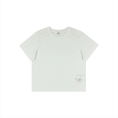 Áo thun nữ Papka 3038 màu đen in hoa tà áo tạo điểm nhấn trẻ trung