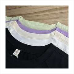 Áo thun nữ Papka 3038 màu đen in hoa tà áo tạo điểm nhấn trẻ trung