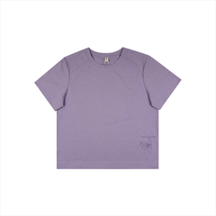 Áo thun nữ Papka 3038 màu tím in hoa tà áo tạo điểm nhấn trẻ trung