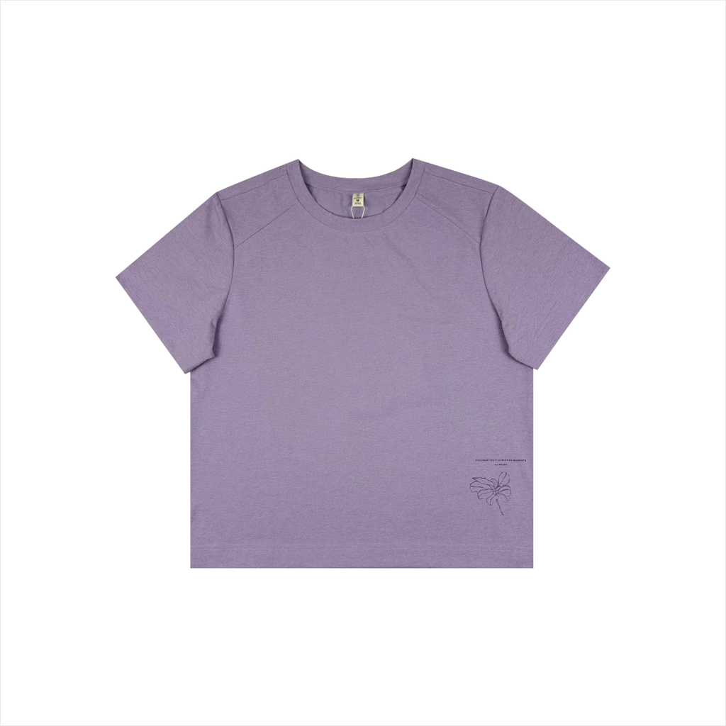 Áo thun nữ Papka 3038 màu trắng in hoa tà áo tạo điểm nhấn trẻ trung