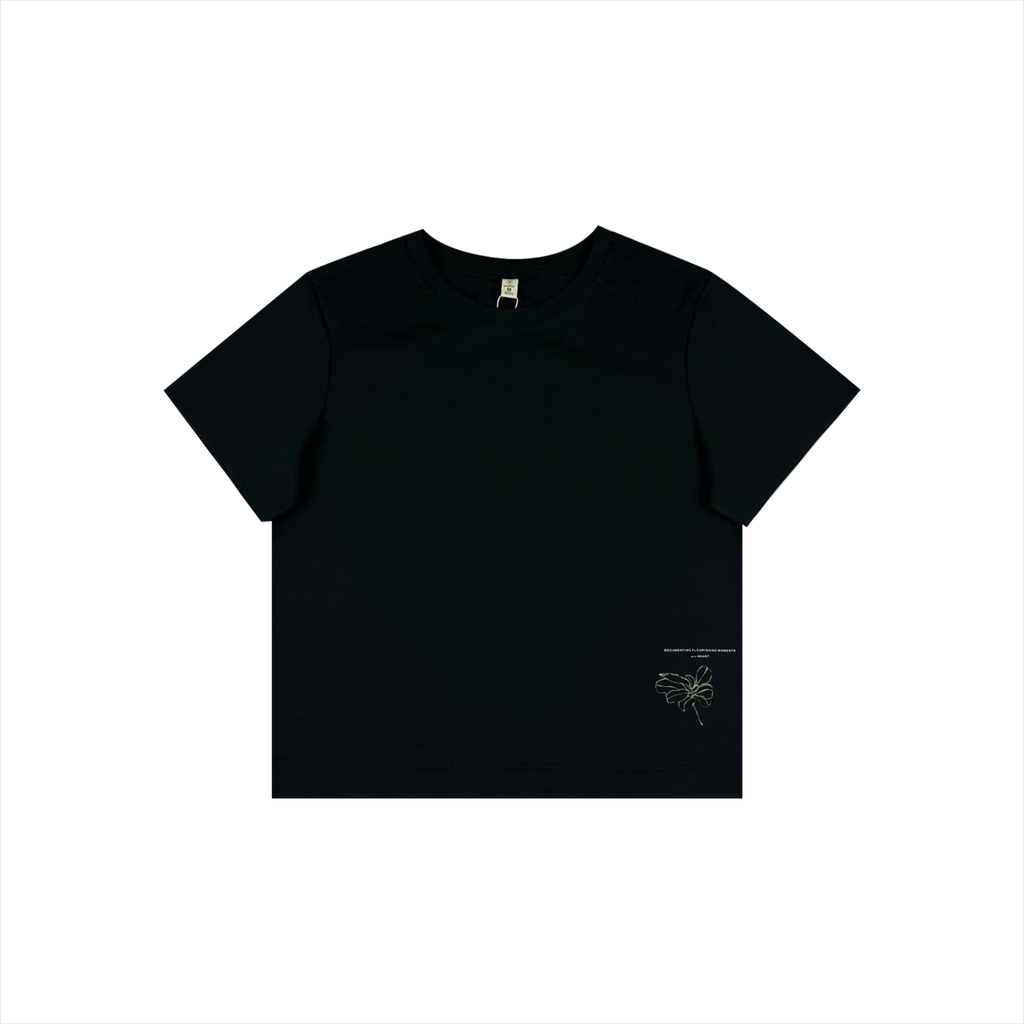 Áo thun nữ Papka 3038 màu xanh bơ in hoa tà áo tạo điểm nhấn trẻ trung