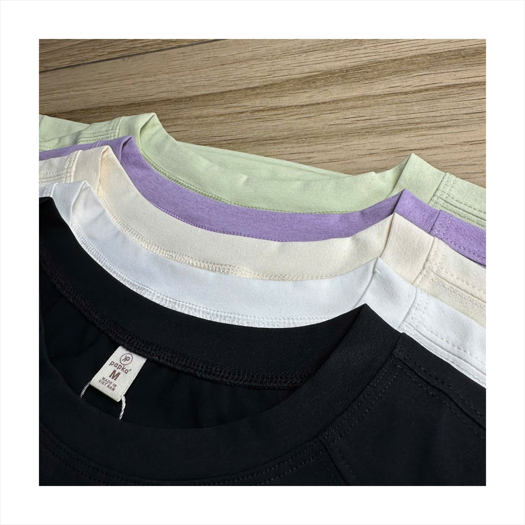 Áo thun nữ Papka 3038 màu xanh bơ in hoa tà áo tạo điểm nhấn trẻ trung