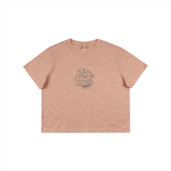 Áo thun nữ Papka 3040 màu hồng form croptop Boxy Tee 