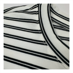 Áo thun nữ Papka 3040 sọc đen cơ bản form croptop ngắn vừa phải trẻ trung, năng động, lịch sự