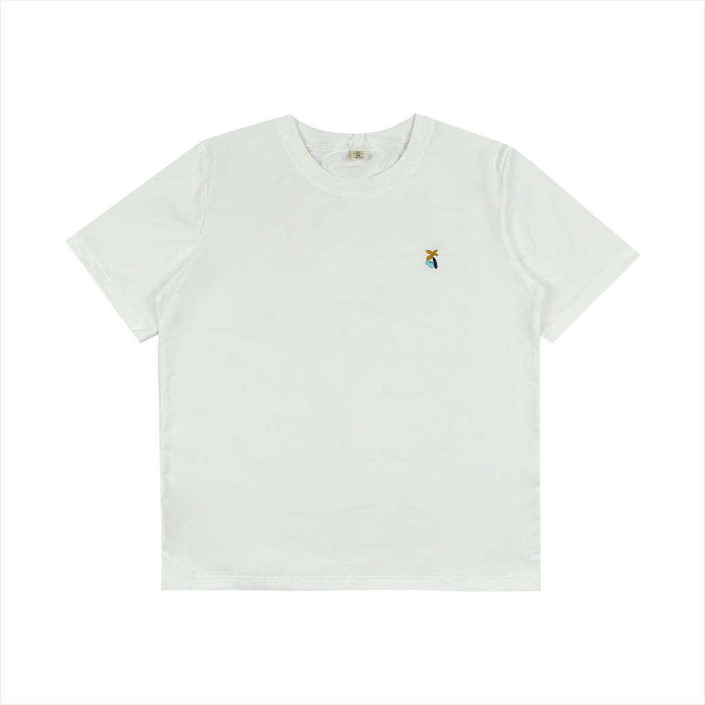 Áo thun nữ Papka 3043 màu đen form suông thêu hoa trẻ trung