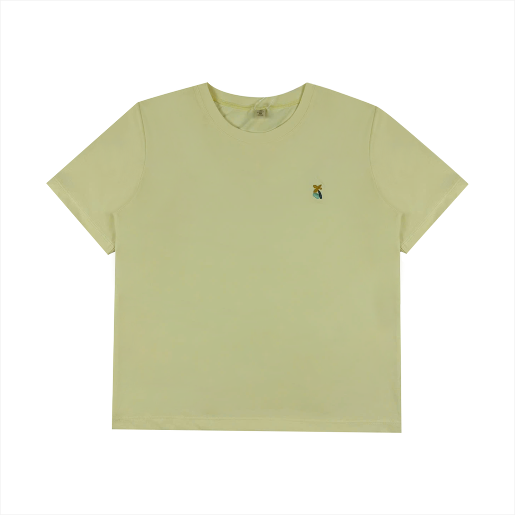 Áo thun nữ Papka 3043 màu hồng form suông thêu hoa trẻ trung