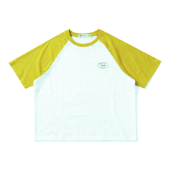 Áo thun nữ PAPKA 3047 phối Raglan màu vàng chất Cotton 100% trẻ trung năng động