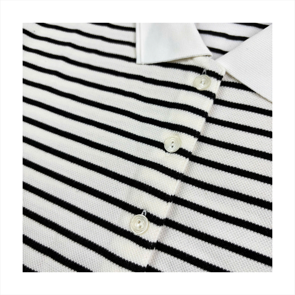 Polo nữ PAPKA 3056 chất Cotton Jersey dệt sọc cao cấp bền đẹp