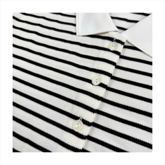 Polo nữ PAPKA 3056 chất Cotton Jersey dệt sọc cao cấp bền đẹp