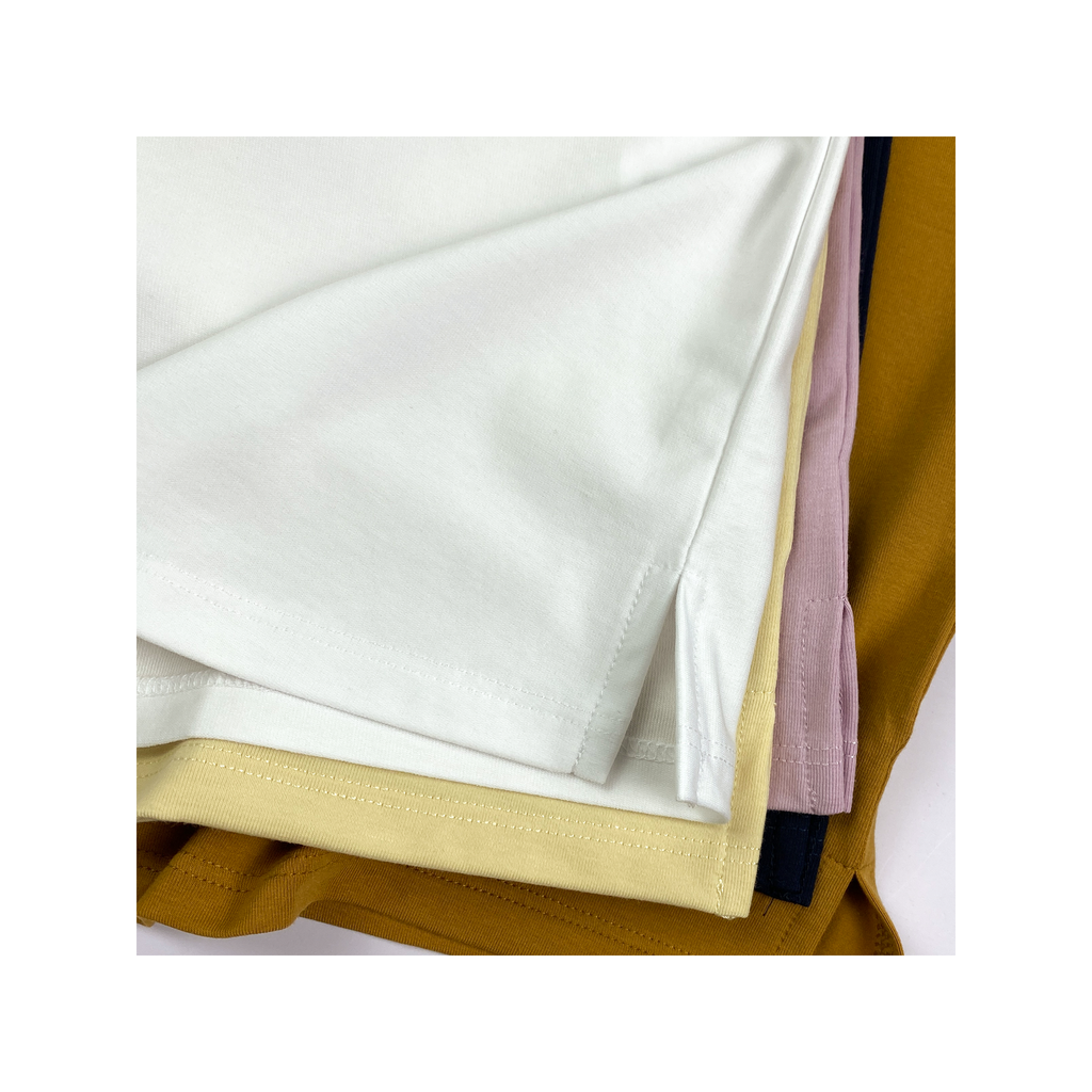 Áo thun nữ PAPKA 3059 màu tím pastel thêu chữ 