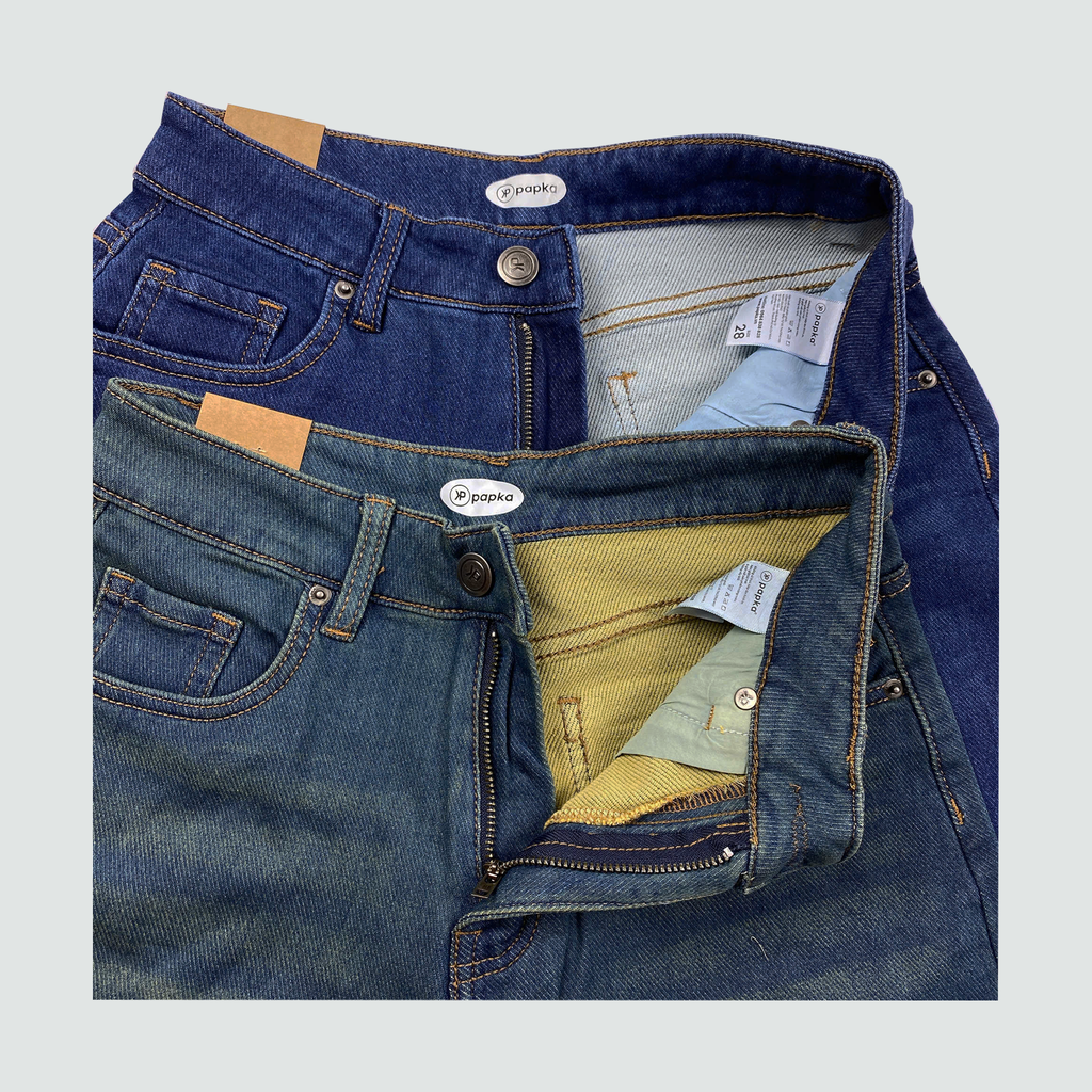 Quần short Jeans nữ Papka 4043 màu xanh dương form chữ A rộng rãi co dãn tốt