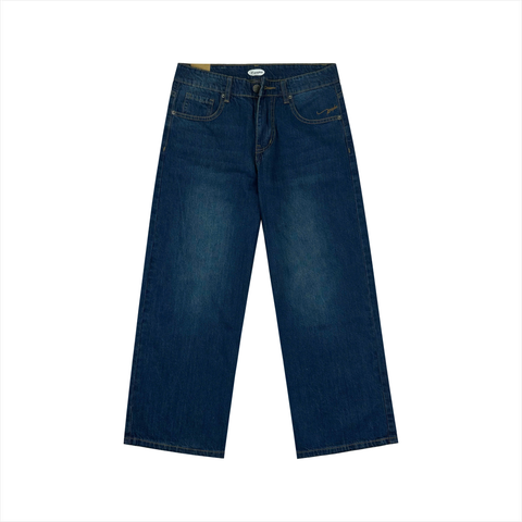 Quần Jeans dài nữ Papka 4058 màu xanh xược với ống siêu rộng cực tôn dáng dễ phối đồ.