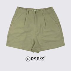Quần short nữ Papka 4068 màu kem phối lưng thun và chất liệu linen pha tạo cảm giác nhẹ nhàng và trẻ trung khi mặc