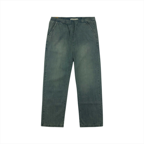 Quần kaki jeans nữ Papka 4073 màu xanh rêu form ống suông mỏng nhẹ thoải mái