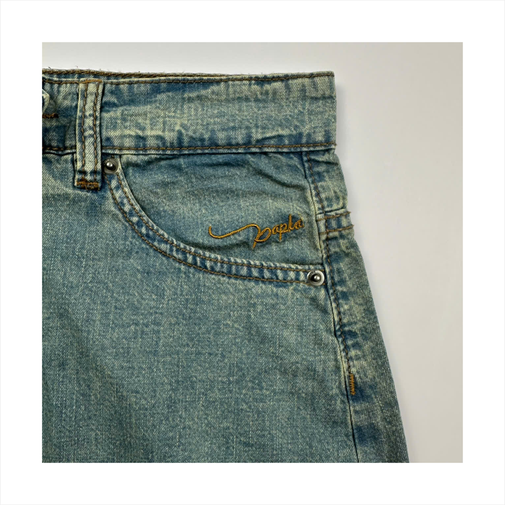 Chân váy Jeans nữ PAPKA 8011 màu xanh đậm xẻ tà năng động và trẻ trung