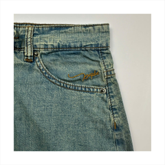 Chân váy Jeans nữ PAPKA 8011 màu xanh nhạt xẻ tà năng động và trẻ trung